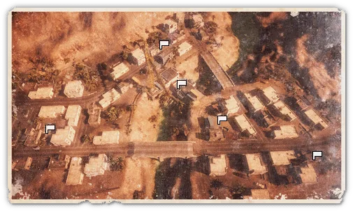 Ghost Town from above, with objectives